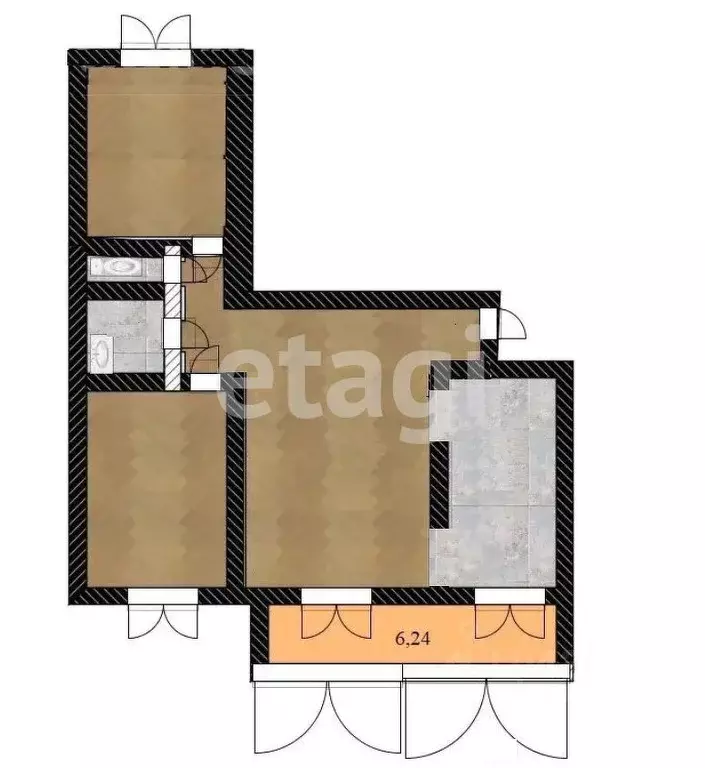 3-к кв. Ульяновская область, Ульяновск ул. Любови Шевцовой, 61А (64.9 ... - Фото 2