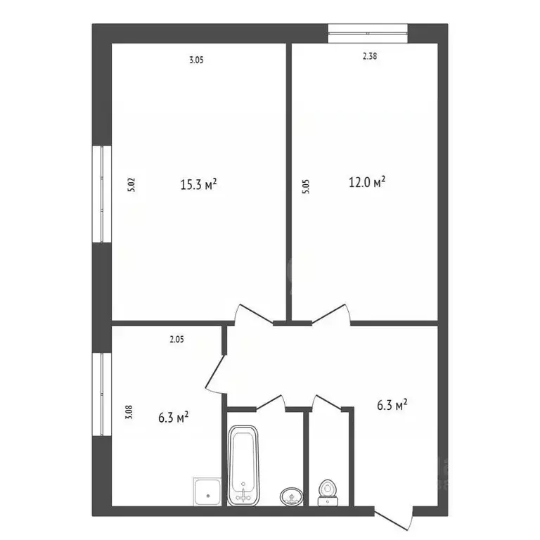 2-к кв. Красноярский край, Красноярск ул. Юшкова, 20А (43.1 м) - Фото 2