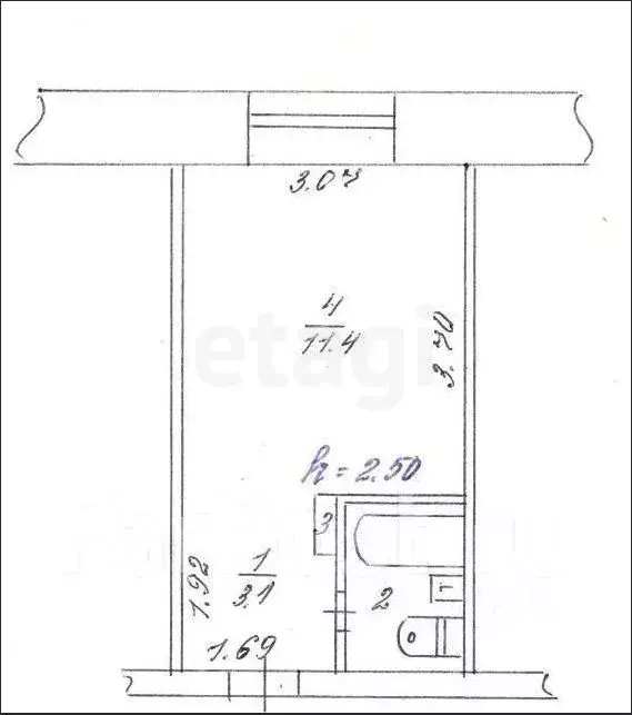 1-к кв. Татарстан, Казань ул. Рихарда Зорге, 32к1 (17.4 м) - Фото 2
