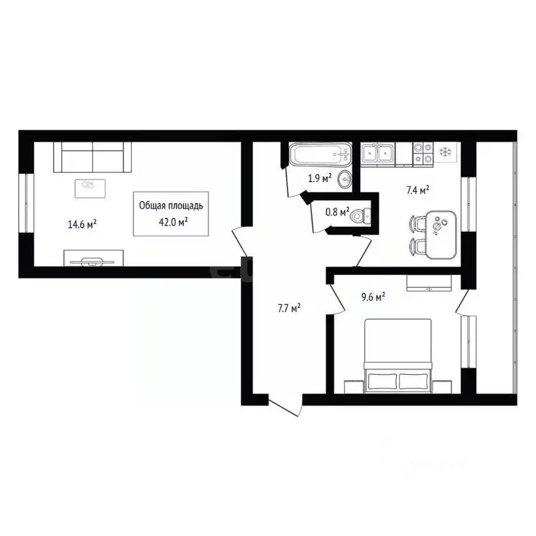 2-к кв. Алтай, Майминский район, с. Майма ул. Березовая роща (42.0 м) - Фото 1