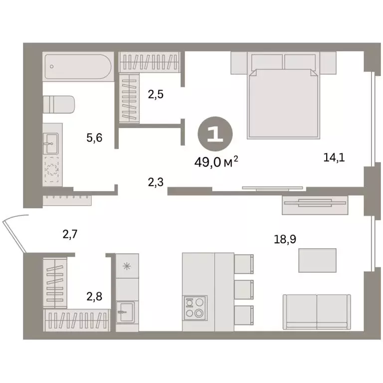 1-комнатная квартира: Екатеринбург, жилой район Сортировочный, ... - Фото 2