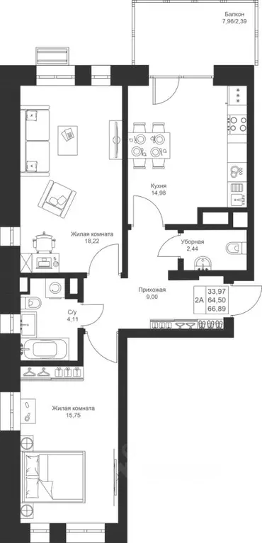 2-к кв. Татарстан, Лаишевский район, Столбищенское с/пос, с. Усады ул. ... - Фото 1