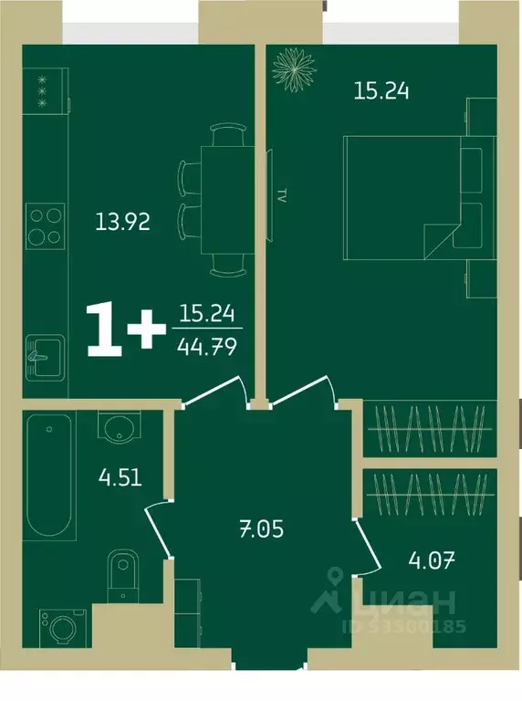 3-к кв. Башкортостан, Уфа Революционная ул., 39/4 (82.32 м) - Фото 1