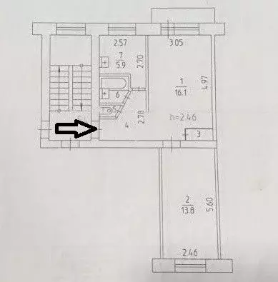 2-к кв. Пермский край, Пермь ул. Гусарова, 8 (44.5 м) - Фото 2