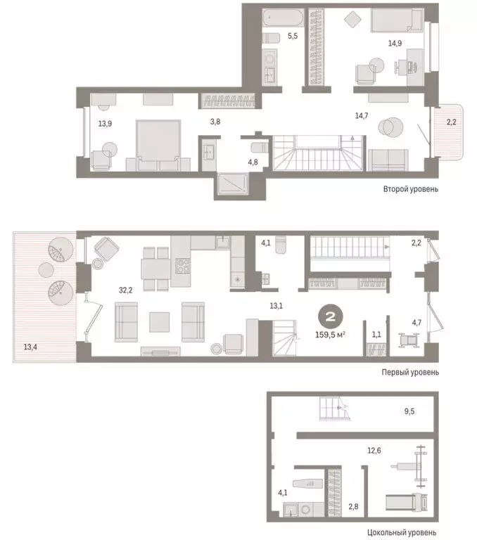 2-комнатная квартира: Новосибирск, Зыряновская улица, 53с (159.45 м) - Фото 1