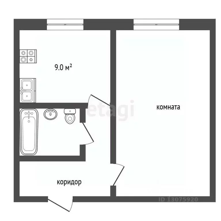 1-к кв. Ярославская область, Рыбинск просп. Ленина, 193 (34.4 м) - Фото 1