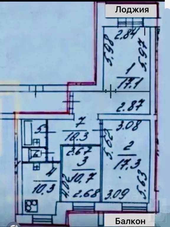 3-к кв. Санкт-Петербург просп. Энгельса, 111К1 (70.2 м) - Фото 2