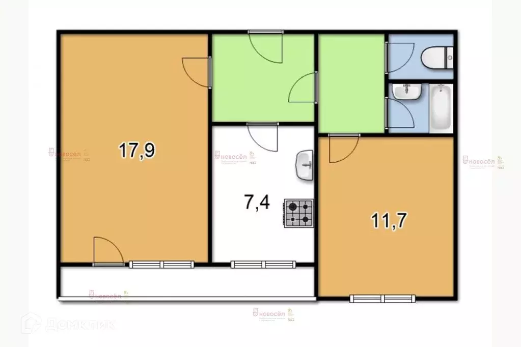Продаётся 2-к квартира, 53 м - Фото 1