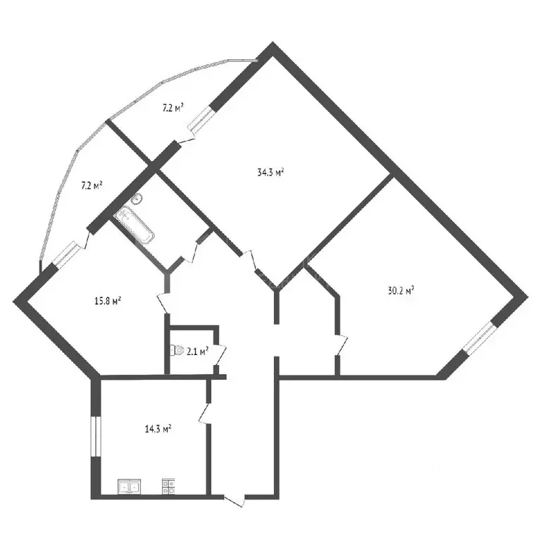 3-к кв. Тюменская область, Тюмень Харьковская ул., 64 (129.6 м) - Фото 1