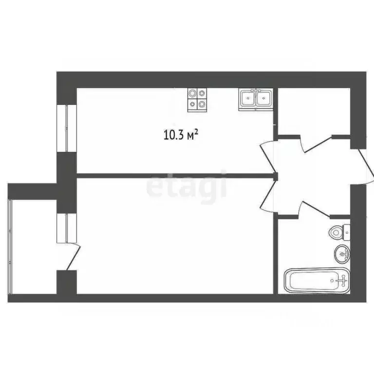 1-к кв. Забайкальский край, Чита Осетровка мкр, 4 (34.1 м) - Фото 2