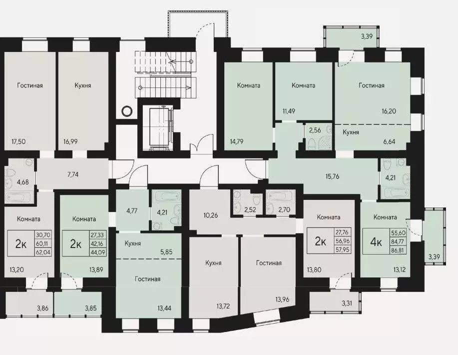 2-к кв. Красноярский край, Красноярск ул. Елены Стасовой, 80 (62.04 м) - Фото 1