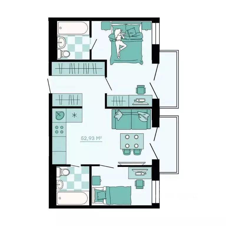 3-к кв. Приморский край, Владивосток ул. Грязелечебница (52.93 м) - Фото 1