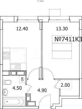 1-к. квартира, 37,1 м, 18/25 эт. - Фото 0