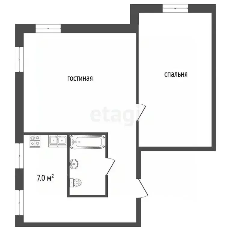 2-к кв. Вологодская область, Вологда ул. Герцена, 114 (45.9 м) - Фото 2