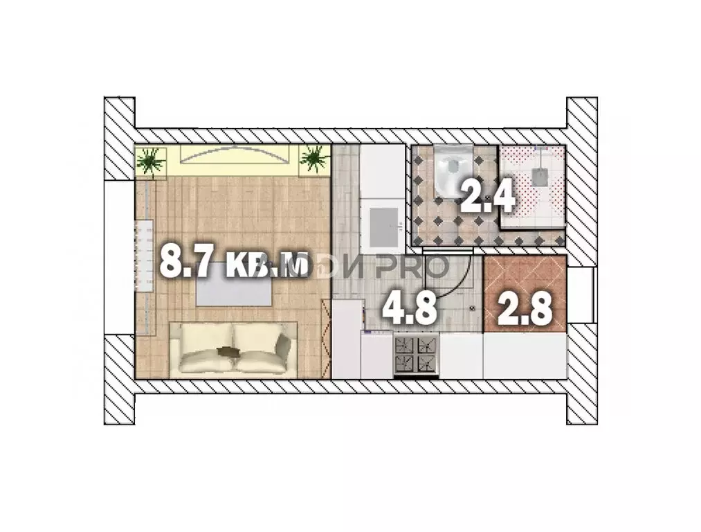 Квартира-студия: Уфа, улица Гончарова, 21 (18.7 м) - Фото 2