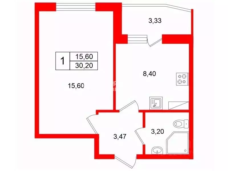 1-к кв. Ленинградская область, Мурино Всеволожский район, бул. ... - Фото 2