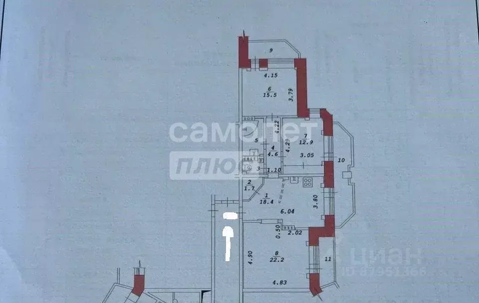 3-к кв. Новосибирская область, Новосибирск ул. Адриена Лежена, 15 ... - Фото 2