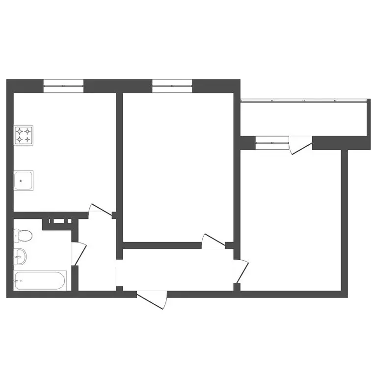 2-комнатная квартира: Тюмень, улица Новосёлов, 107к1 (42.5 м) - Фото 1