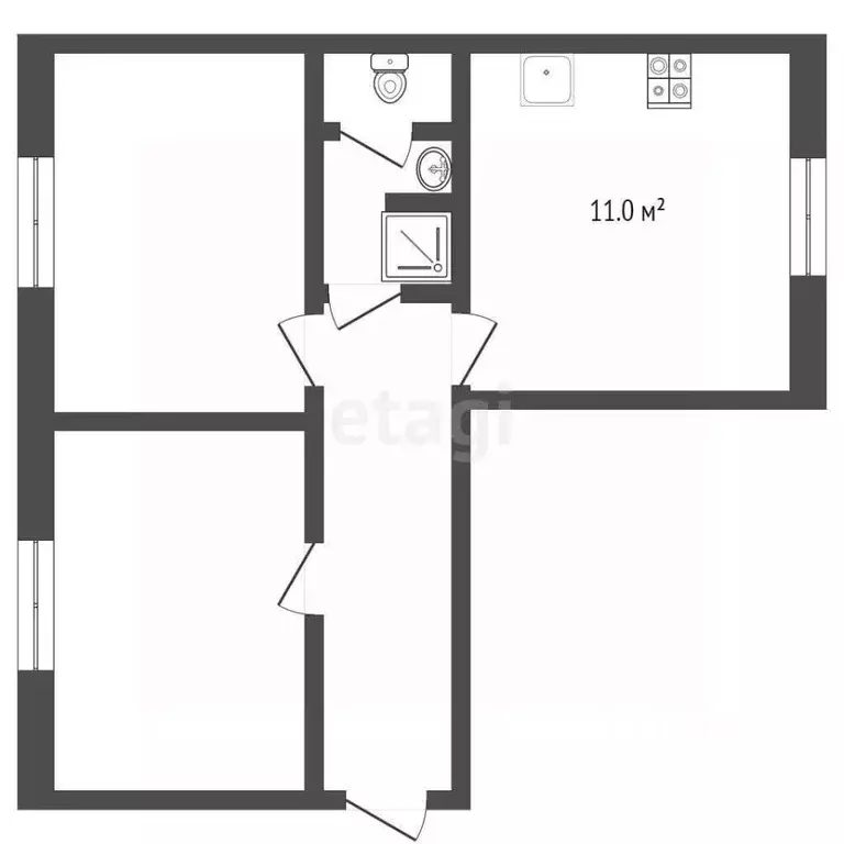 2-к кв. Ярославская область, Рыбинский муниципальный округ, пос. ... - Фото 2