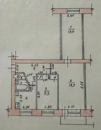 3-к кв. Татарстан, Казань Хлебозаводская ул., 5 (58.6 м) - Фото 2