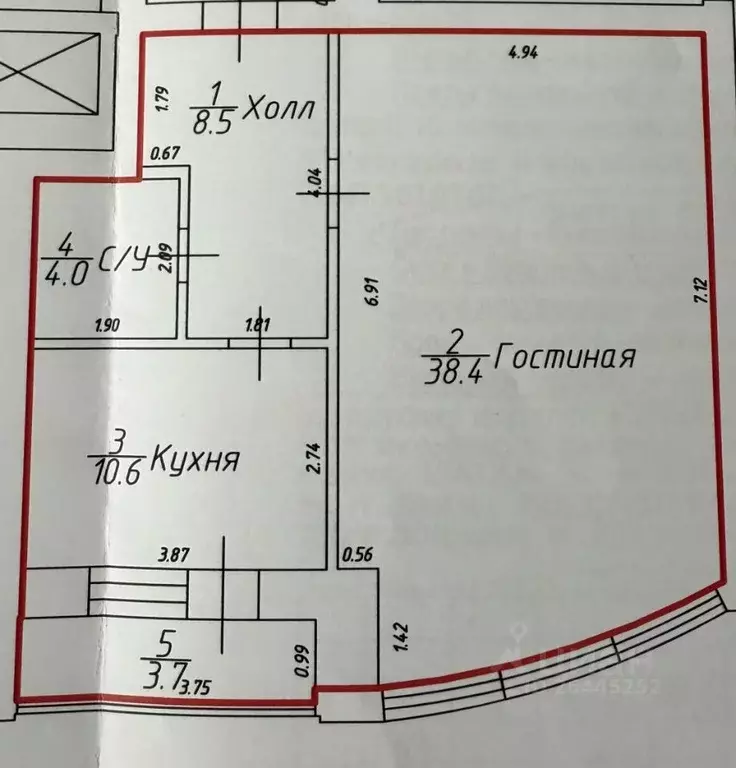 1-к кв. Калининградская область, Калининград Юбилейная ул., 6 (61.5 м) - Фото 1