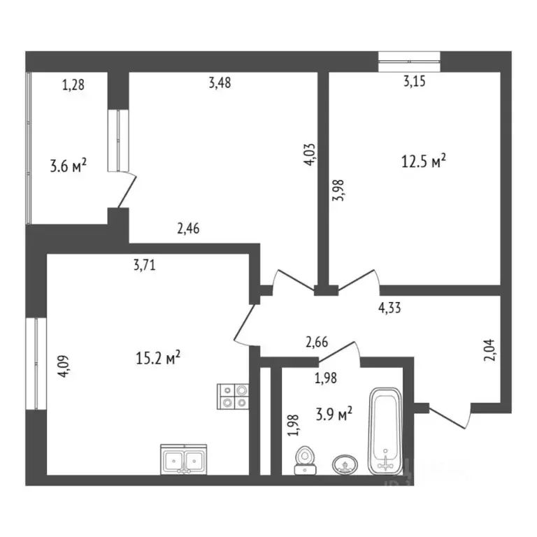 2-к кв. Тюменская область, Тюмень ул. Тальниковая, 9 (50.3 м) - Фото 2