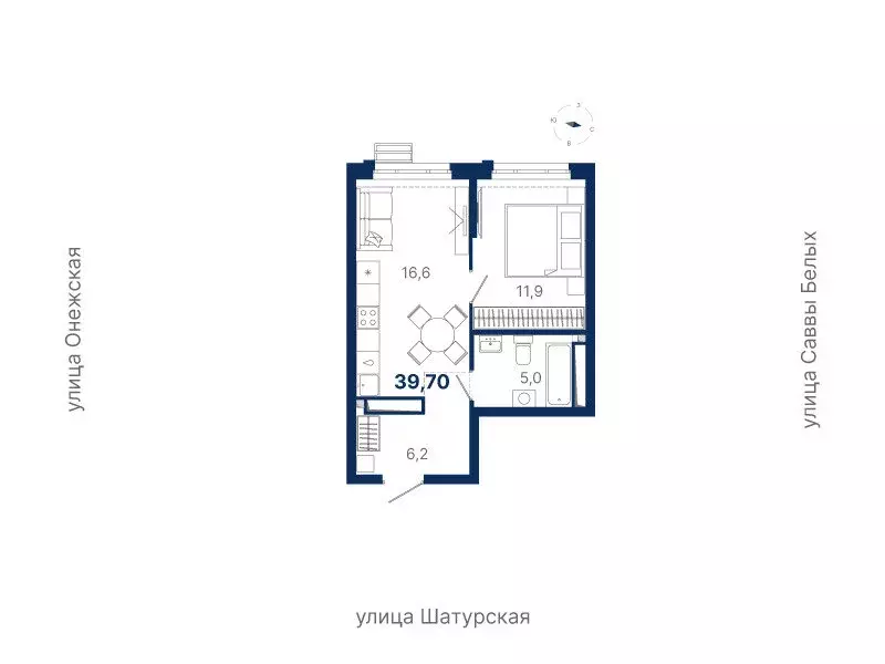 1-комнатная квартира: Екатеринбург, жилой район Южный, жилая ... - Фото 0