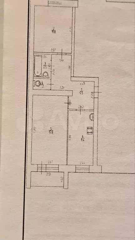 2-к. квартира, 51,5 м, 3/5 эт. - Фото 0