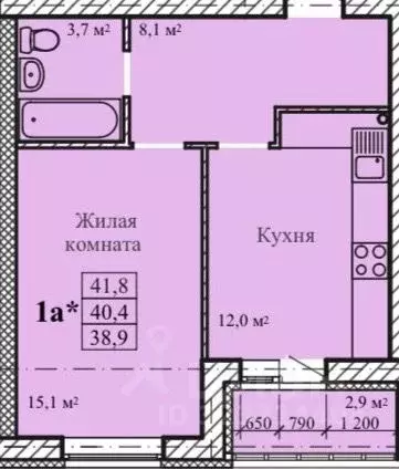 1-к кв. Тамбовская область, Тамбов Телецентр мкр,  (41.8 м) - Фото 2