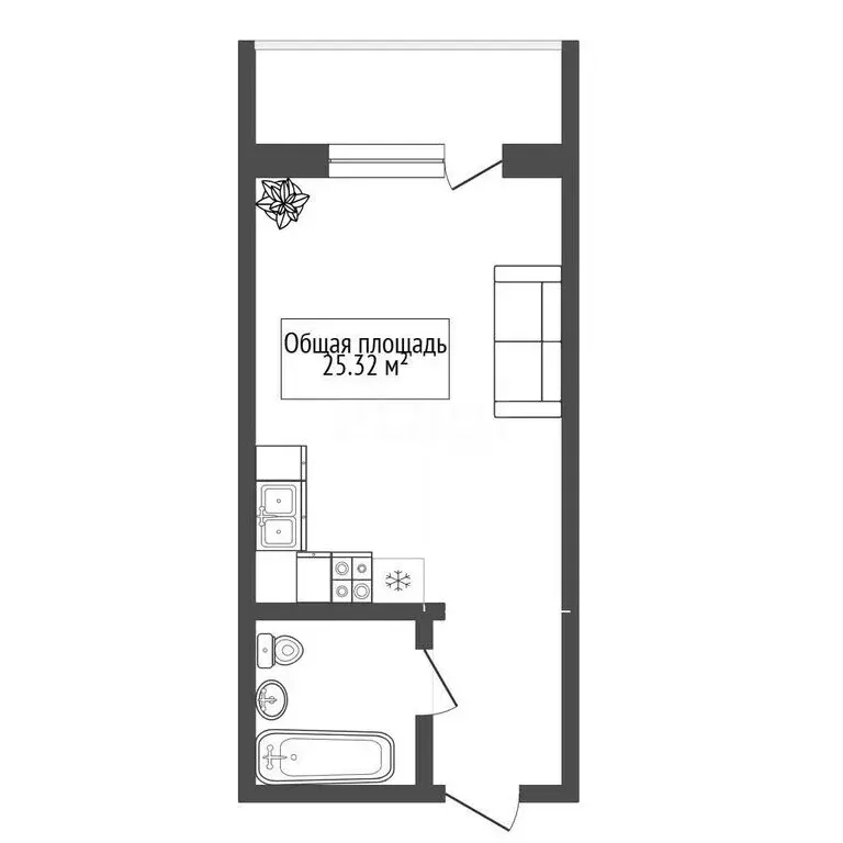 Квартира-студия: Новосибирск, Октябрьский район, микрорайон ... - Фото 1