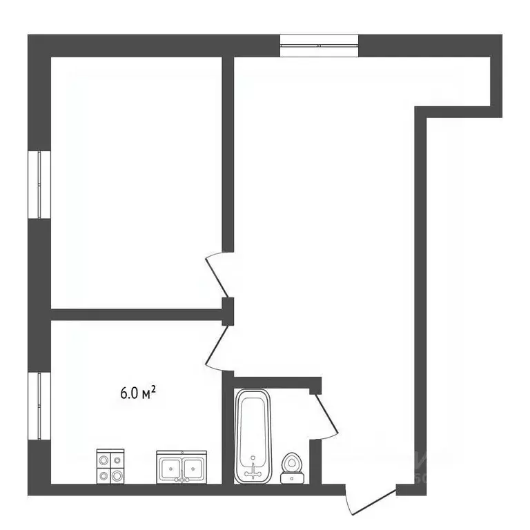 1-к кв. Владимирская область, Муром Московская ул., 64 (32.2 м) - Фото 1