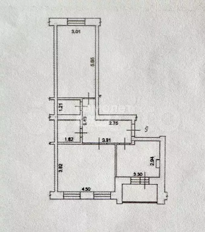 2-к. квартира, 57,5 м, 3/3 эт. - Фото 0
