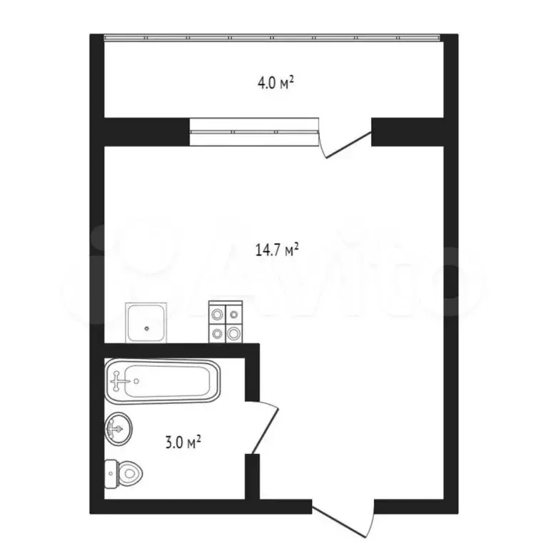 Квартира-студия, 17 м, 2/8 эт. - Фото 0