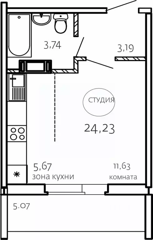 Студия Челябинская область, Челябинск Хорошее Решение жилой комплекс ... - Фото 0