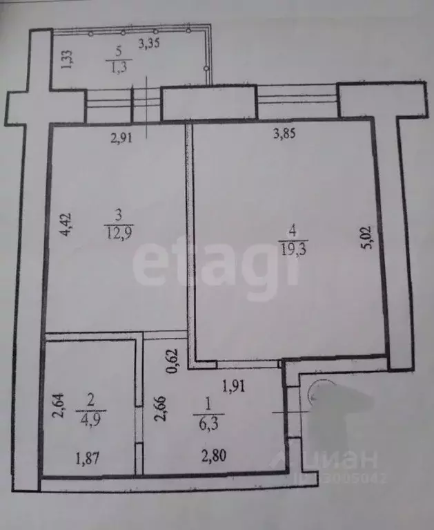 1-к кв. Забайкальский край, Чита Царский мкр, 4 (43.4 м) - Фото 2