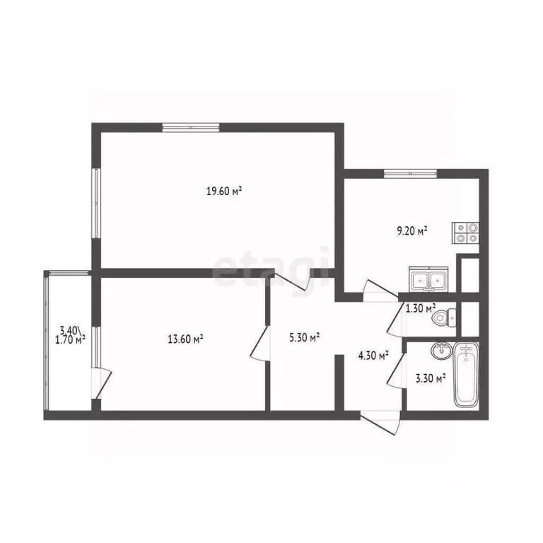 2-к кв. Санкт-Петербург Бестужевская ул., 7к2 (58.2 м) - Фото 1