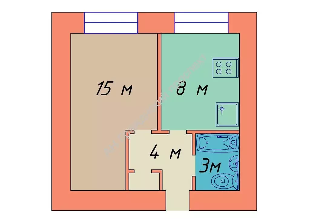 1-комнатная квартира: Санкт-Петербург, улица Бутлерова, 12 (30 м) - Фото 2