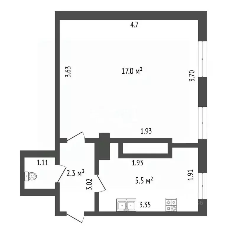 1-к кв. Калининградская область, Калининград ул. 1812 года, 112 (26.0 ... - Фото 2