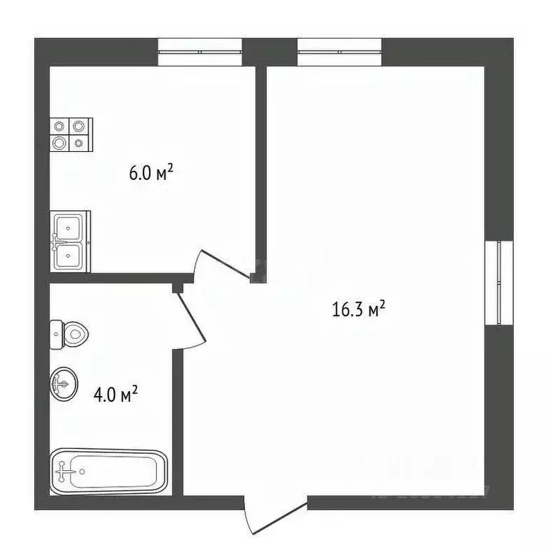 1-к кв. Севастополь ул. Килен-Балка, 1 (26.3 м) - Фото 1