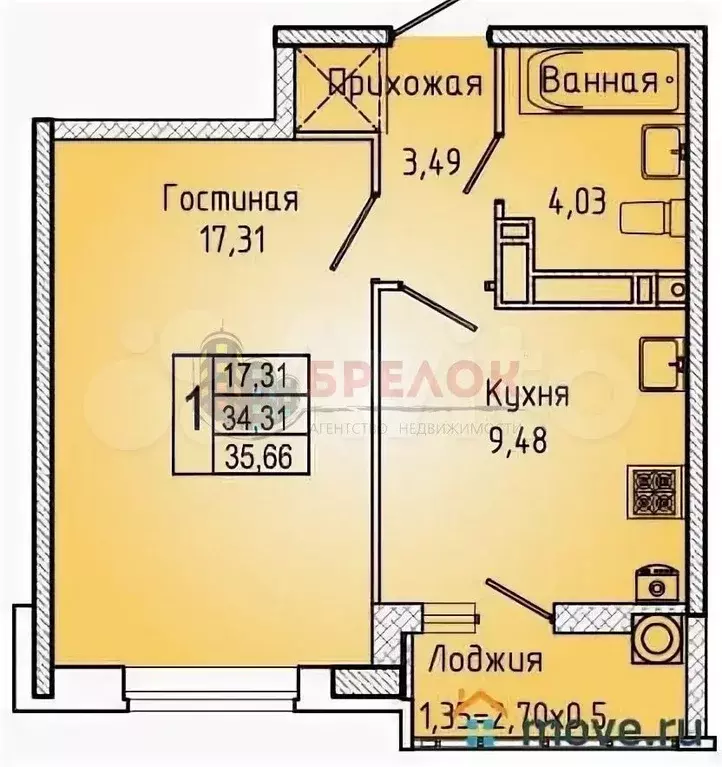 1-к. квартира, 36 м, 19/23 эт. - Фото 0