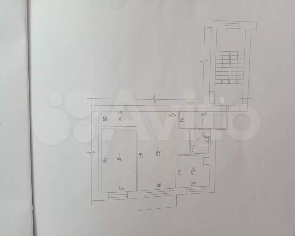 2-к. квартира, 44,1 м, 4/5 эт. - Фото 0