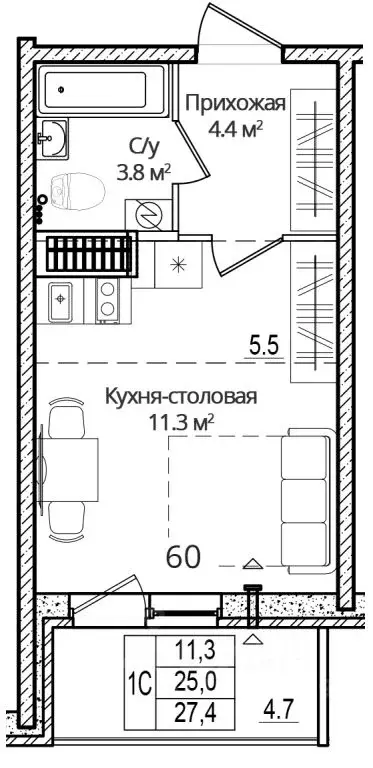 Студия Псковская область, Псковский муниципальный округ, д. Борисовичи ... - Фото 1
