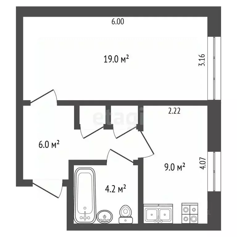 1-к кв. Ямало-Ненецкий АО, Новый Уренгой Советский мкр, 3/3 (39.6 м) - Фото 2