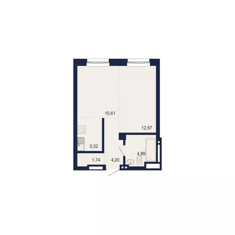 2-к кв. Башкортостан, Уфа Новомостовая ул., 4А (40.9 м) - Фото 1