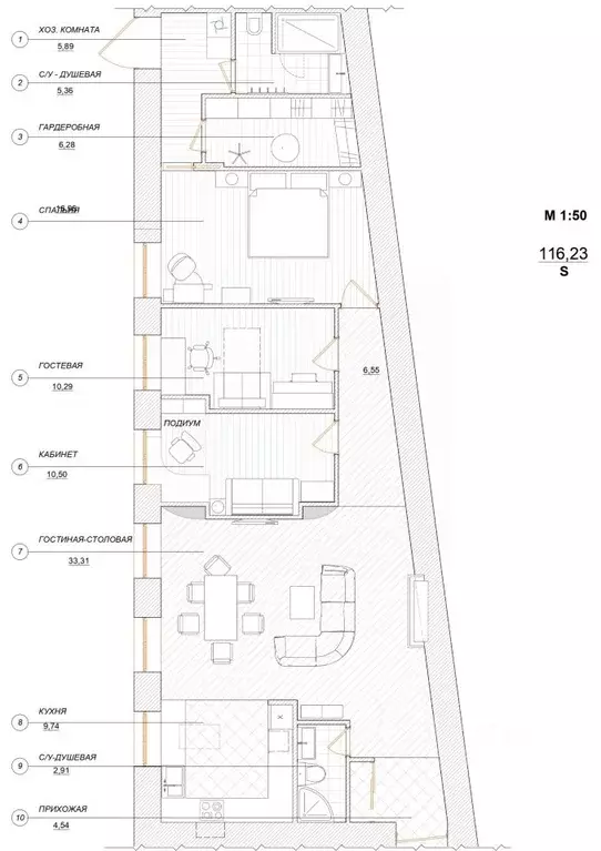 3-к кв. Санкт-Петербург ул. Куйбышева, 33/8 (109.0 м) - Фото 1