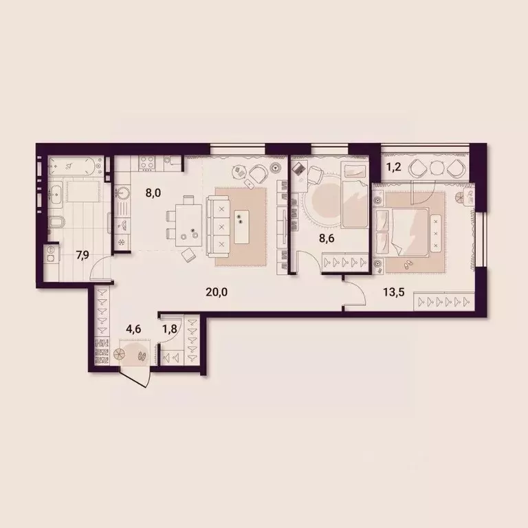 2-к кв. Приморский край, Артем ул. Куйбышева, 11А (65.61 м) - Фото 1