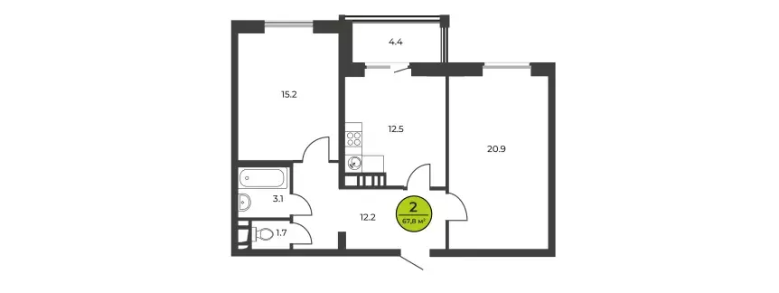 Продаётся 2-к квартира, 68 м - Фото 0