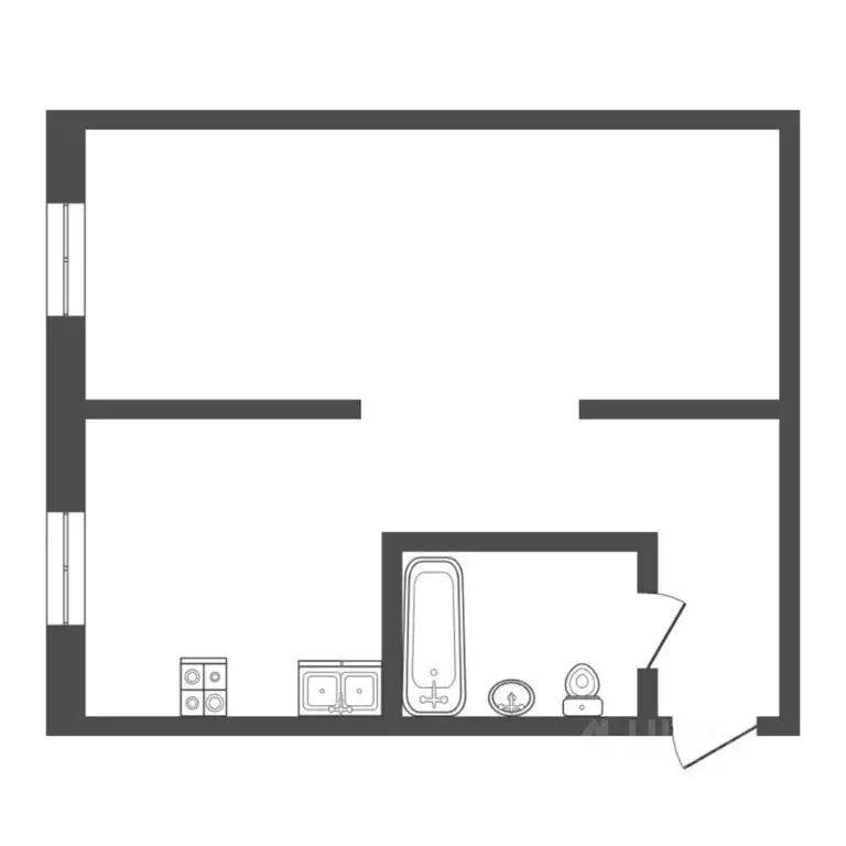 1-к кв. Тюменская область, Тюмень ул. 50 лет ВЛКСМ, 97 (30.1 м) - Фото 2