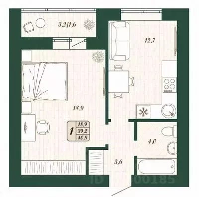 1-к кв. Самарская область, Волжский район, Смышляевка городское ... - Фото 1