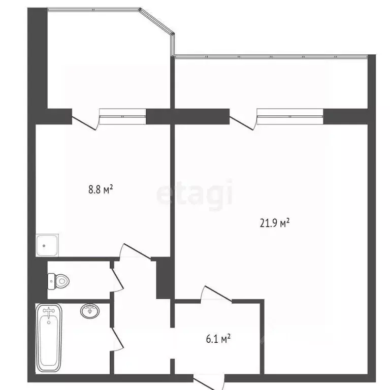 1-к кв. Красноярский край, Красноярск 9 Мая ул., 60Г (40.4 м) - Фото 1
